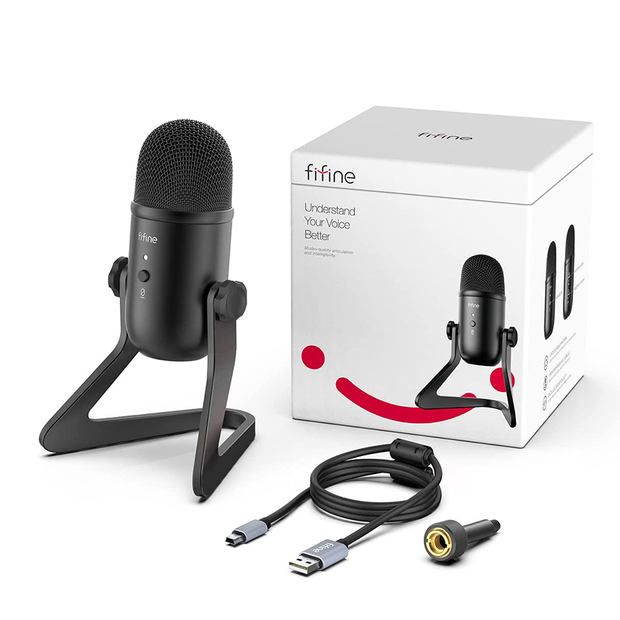 Fifine USB condenser microphone with mute button - K678