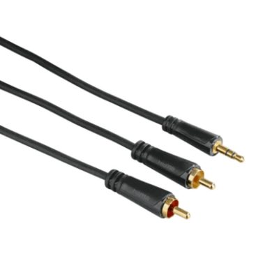 Hama - 122298 - Audio Cable, 3.5 mm jack plug - 2 RCA plugs, stereo, gold-plated, 1.5 m