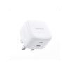 UGREEN 65W 2 PORT GANX DUAL USB C PD FAST CHARGER WHITE 60623