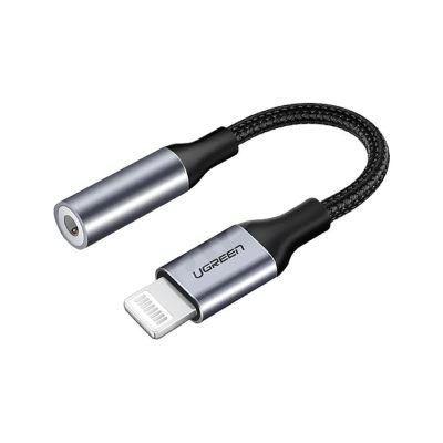 UGREEN LIGHTNING M/F ROUND CABLE ALUMINUM SHELL WITH BRAIDED 10CM BLACK 30756