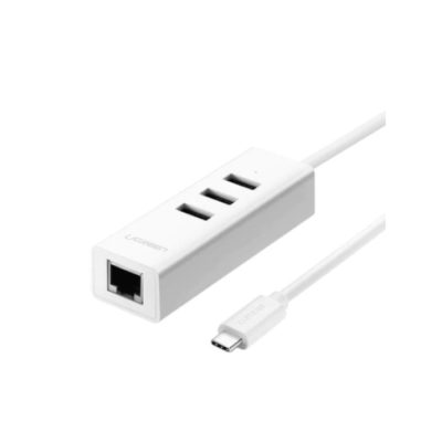 UGREEN TYPE C TO RJ45 MULTIFUNCTION ADAPTER WHITE 20792