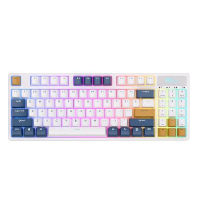 Royal Kludge RK89 TKL White Mechanical Keyboard - Lemon Switch Switch - Wired, Bluetooth, Wireless 2.4G - Arabic English
