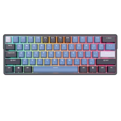Royal Kludge RK 61 Plus Mini Black Mechanical Keyboard - Blue Switch - Wired, Bluetooth, Wireless 2.4G Wireless - Arabic English