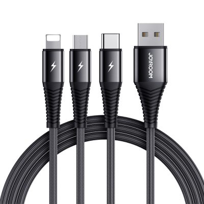 Joyroom S-1230G4 3-in-1 charging cable(lightning+typec+micro)1.2M-black