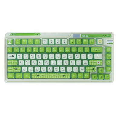 KZZI K75 Pro Plus Mechanical Keyboard - Lemon Green Tactile Switch - Wired, Bluetooth, Wireless 2.4G - English