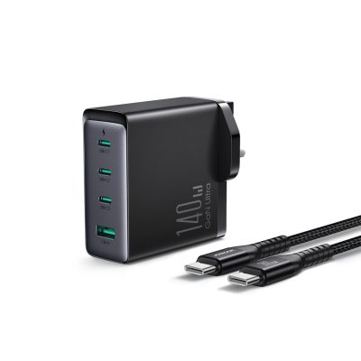 Joyroom GaN Ultra 140W 3C1A F-Black+240W C to C Cable 1.2m-Black (UK)