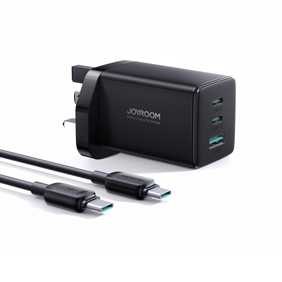 Joyroom GaN Ultra TCG01 65W 2C1A 100W C to C Cable 1.2m-Black (UK)