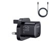 Joyroom JR-TCF02 PD 20W mini Charger-Black (UK)+C to L Cable 1m-Black
