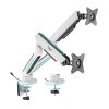Liblad HF2 PRO RGB Dual Monitor ARM with USB hub - White - L-MA-2F01-W-RGB