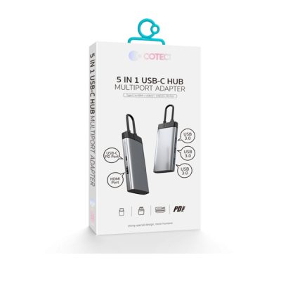 COTECi 5in1 HUB Type-c To PD+USB3.0*3+HDMl  - 16009