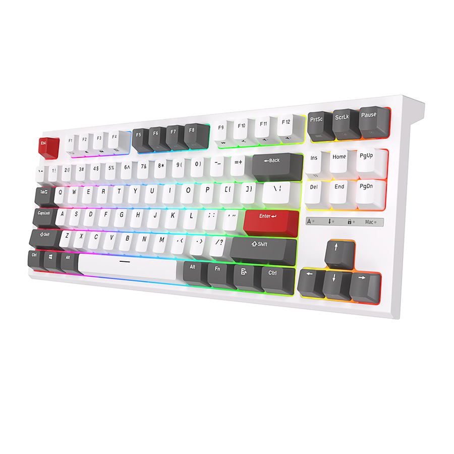 Royal Kludge RKR 87 White Mechanical Keyboard - Red Switch - Wired Arabic English