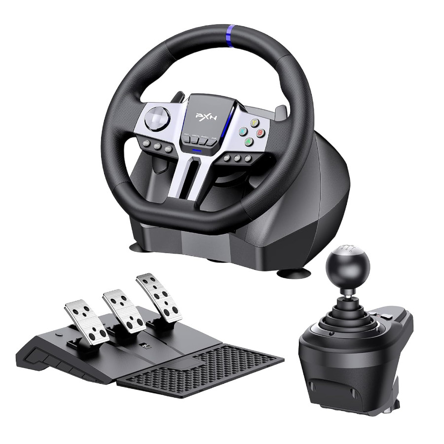 PXN-V9 GEN2 270 and 900 Degree Vibration Racing Wheel With Pedals and shifter