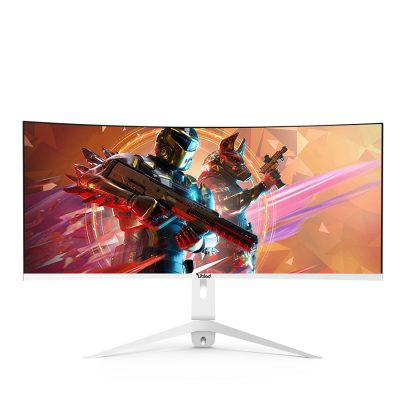 Liblad GQ34V2C-W Curved Gaming Monitor 2k 180hz 34 inch 0.5ms Freesync VA with Speakers - White