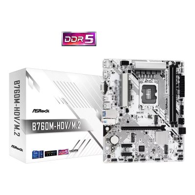 Asrock B760M-HDV/M.2 D5 -WHITE