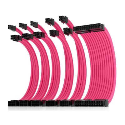 Asiahorse 6 kit cable extension Black Pink 24PIN*1+(6+2)PIN*2+(4+4)PIN *1+6PIN*2