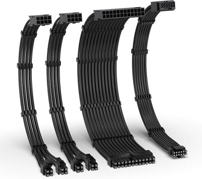EZDIY 16AWG PSU 12VHPWR Cable Extension 4 Cables-Black EZDPI227-2