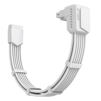 EZDIY SHIELD 90° 16AWG 12VHPWR Male to Female ExtensionCable-All White RVS EZDPR230-11