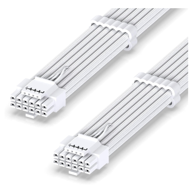 EZDIY 16AWG 12VHPWR Male to Male PSU Cable-All White EZDPR192-5