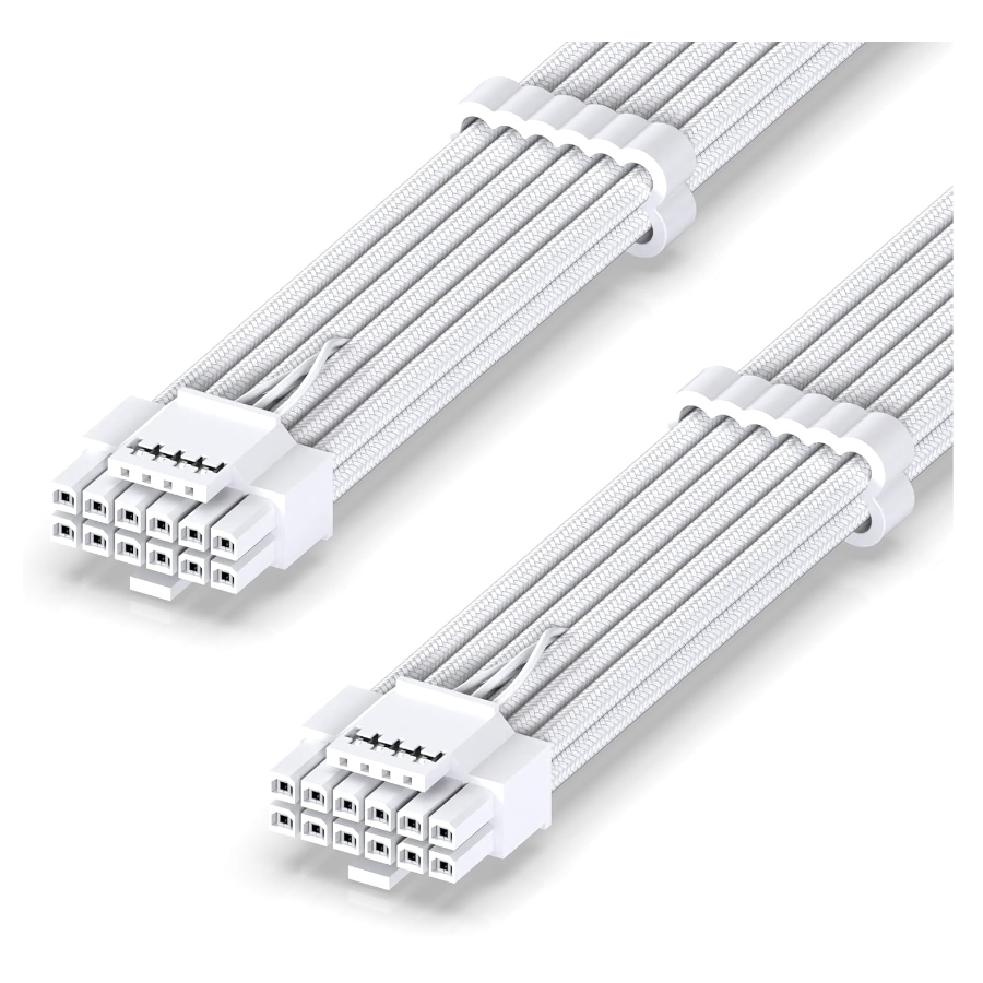 EZDIY 16AWG 12VHPWR Male to Male PSU Cable-All White EZDPR192-5