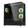 Liblad DG320 Computer Case With 3 ARGB INFINITY FANS PWM ARGB HUB WITH REMOTE - Black