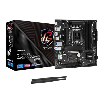 ASRock B760M PG Lightning WIFI DDR5 Gaming Motherboard -- اللوحة الأم لجهاز الحاسب الآلي