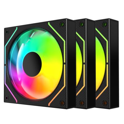 Liblad LF120 ARGB Infinity Case Fan - 3 Fans Set  with 10 FAN HUB - Black