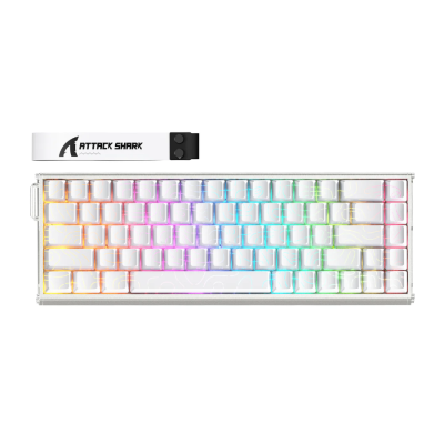ATTACK SHARK X68MAX HE Rapid Trigger Aluminum Keyboard Magnetic Switch – white Counters
