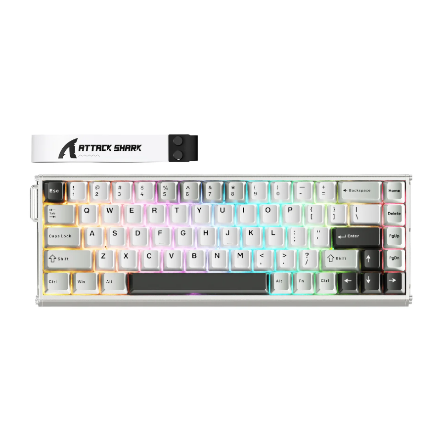 ATTACK SHARK X68MAX HE Rapid Trigger Aluminum Keyboard Magnetic Switch – star white- Arabic