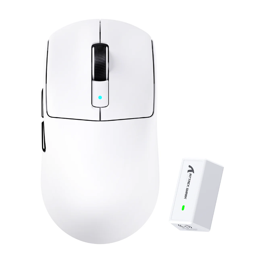 ATTACK SHARK R6 Ultralight 39g Wireless 8K PAW3950MAX Gaming Mouse – white