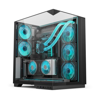 Liblad Vision Ultra panoramic tempered-glass gaming case Black with 5 ARGB Fans