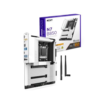 NZXT N7 B850 WIFI AM5 DDR5 Motherboard-WHITE