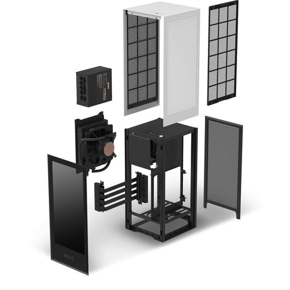 NZXT H1 White SFF Case with PSU, AIO, and Riser Card Mini-ITX Case