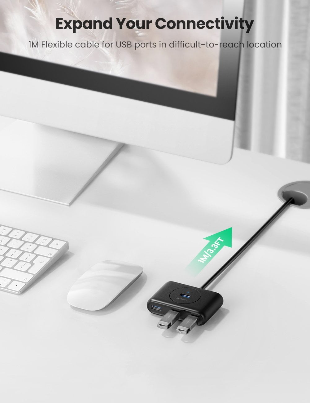 UGREEN USB 3.0 HUB 1M (BLACK)