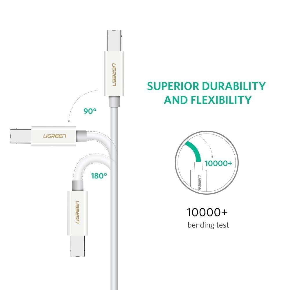 UGREEN USB-C TO USB 2.0 PRINT CABLE 1M (WHITE)