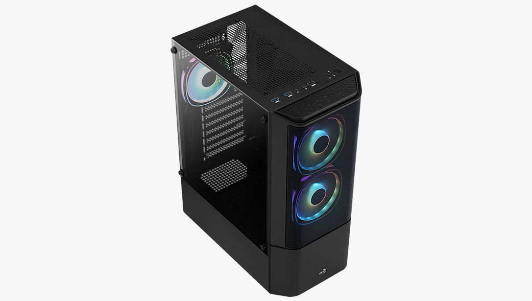 AeroCool Quantum ARGB Mid Tower Case RGB Fan x 3