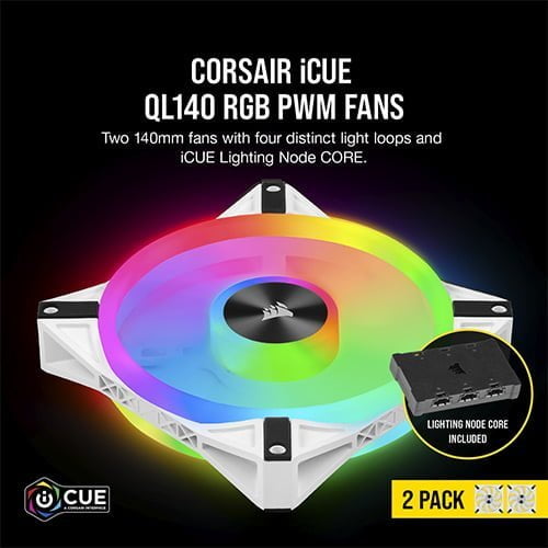 CORSAIR QL140 RGB WHITE DOUBLE