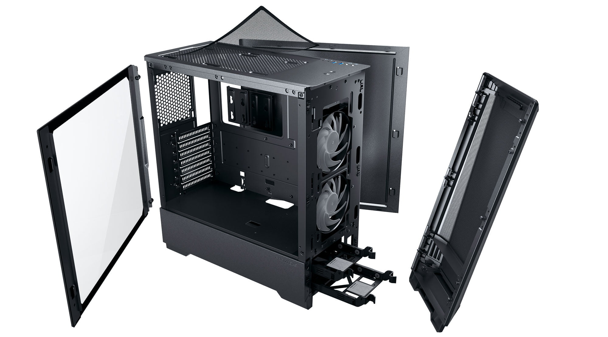 Phanteks Eclipse P360 Air Mid-Tower, black Tempered Glass, with 2 x 120mm D-RGB PWM Fan Pre-installed
