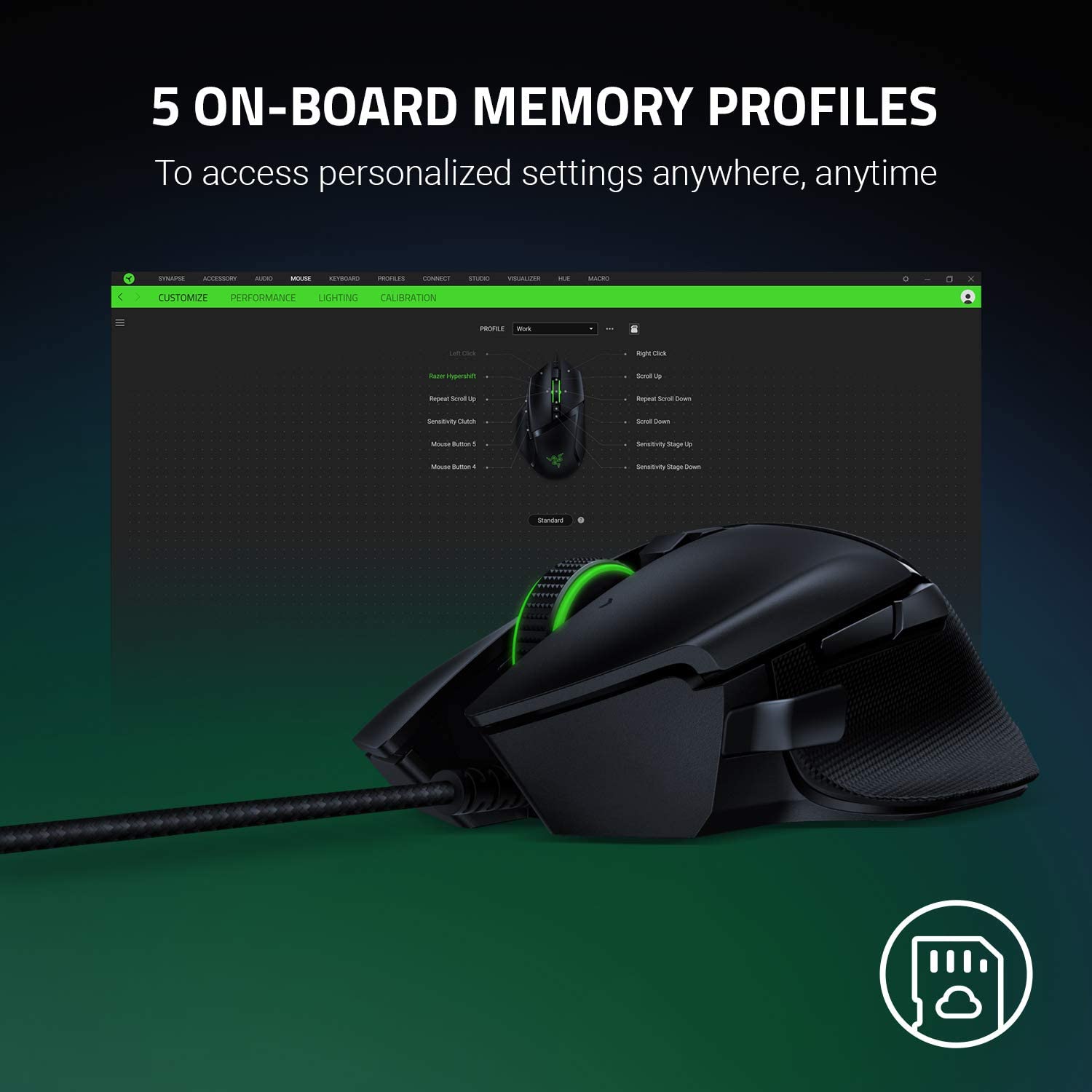 Razer Basilisk V2-Wired Ergonomic Gaming Mouse