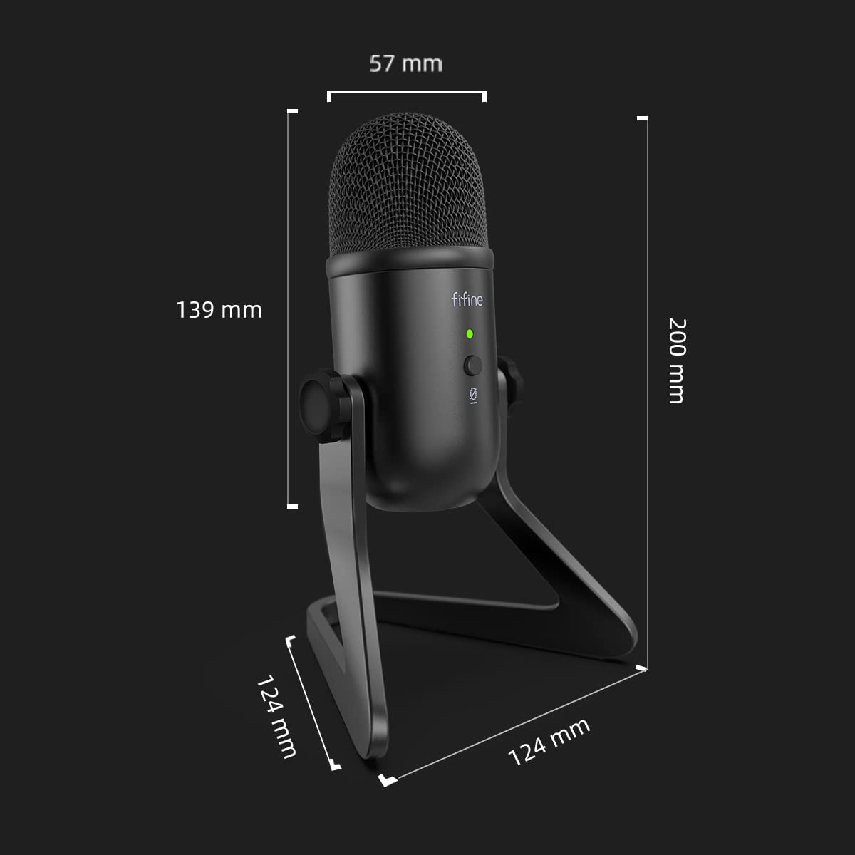 Fifine USB condenser microphone with mute button - K678