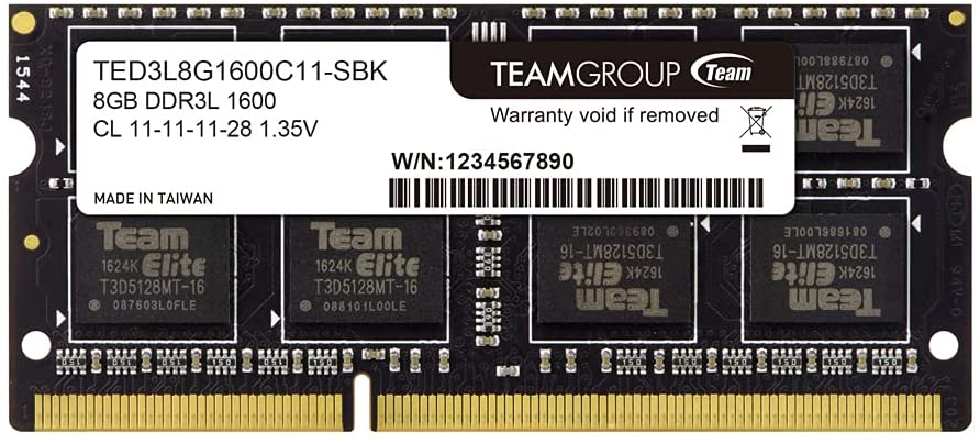 Team ELITE SO-DIMM DDR3 LAPTOP MEMORY 1600mhz 8GB SO-D3L CL11-11-11-28 1.35V