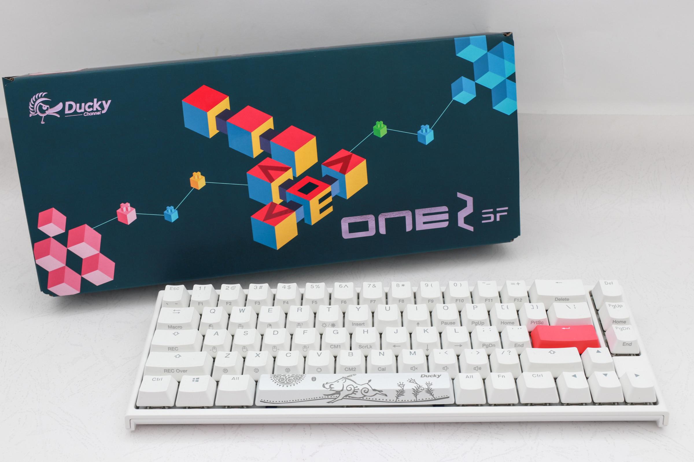 Ducky One 2 SF RGB Chery MX Silent RED SW - White Keyboard Arabic/English Keys